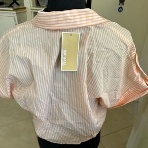 NWT Micheal Kors tie front button down $155